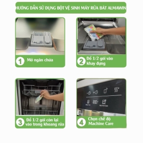 Bột Vệ Sinh Máy Rửa Bát & Máy Giặt Almawin Hữu Cơ 200gr Bột Vệ Sinh Máy Rửa Bát & Máy Giặt Almawin Hữu Cơ 200gr