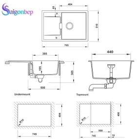 Chậu đá Hafele HS20-GKD1S60