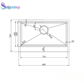 Chậu rửa bát Konox inox 1 hố Apron Sink KN8051AS Retta