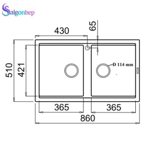 Chậu rửa bát Konox Granite Sink Phoenix Smart 860 – Black