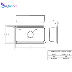 Chậu rửa bát Kluger KO7847FS Plus Chậu rửa bát Kluger KO7847FS Plus