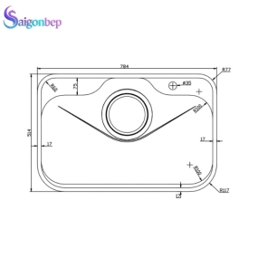 Chậu rửa bát 1 hố Konox TARI 7851SR/SM Full