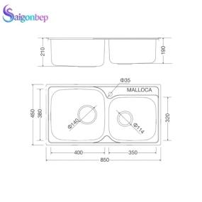 Chậu rửa chén Malloca MS 1011 NEW Chậu rửa chén Malloca MS 1011 NEW
