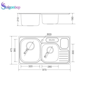 Chậu rửa chén Malloca MS 1024