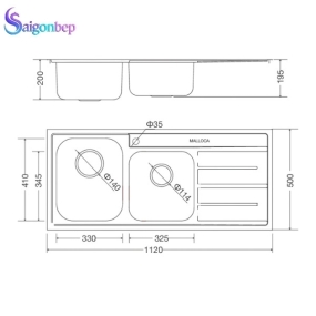 Chậu rửa chén Malloca MS 1027R/L NEW