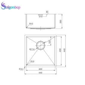 Chậu rửa chén Malloca MS 1044