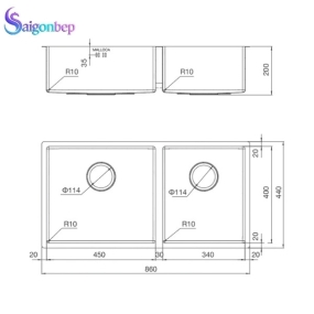 Chậu rửa chén Malloca MS 6065 Chậu rửa chén Malloca MS 6065