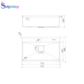 Chậu rửa chén Malloca MS 6302T