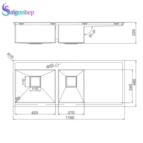 Chậu rửa chén Malloca MS 6306T