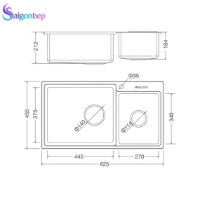 Chậu rửa chén Malloca MS 8801