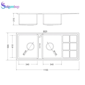 Chậu rửa chén Malloca MS 8815R/L