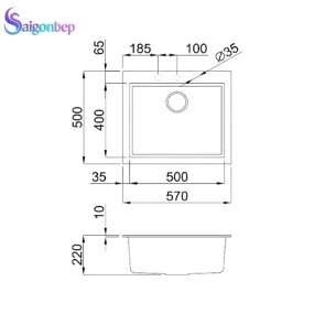 Chậu rửa chén Malloca TITANIUM K-10573