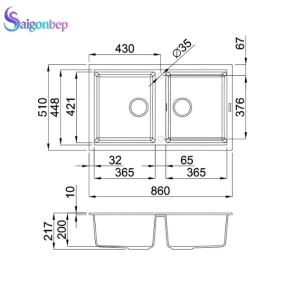 Chậu rửa chén Malloca TITANIUM K-45073