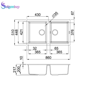 Chậu rửa chén Malloca TORTORA G-45043 Chậu rửa chén Malloca TORTORA G-45043