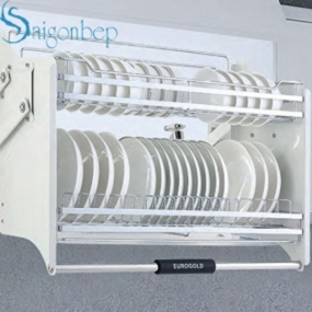 Giá nâng hạ chén đĩa inox bóng mạ crom eurogold EUI190 Giá nâng hạ chén đĩa inox bóng mạ crom eurogold EUI190