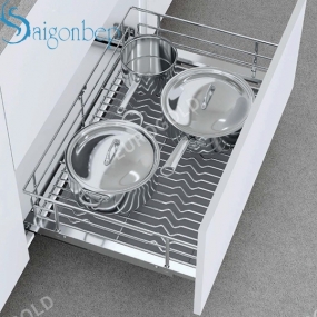 Giá xoong nồi nan oval âm tủ - gắn cánh EUROGOLD EPV5070F