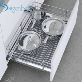 Giá xoong nồi nan oval âm tủ - gắn cánh EUROGOLD EPV5090F