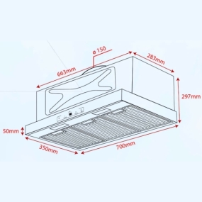 Máy hút mùi Kocher Turbo X-350D công suất lớn Máy hút mùi Kocher Turbo X-350D công suất lớn
