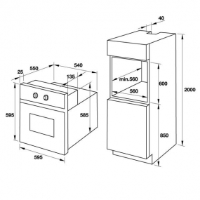 Lò nướng kết hợp hấp âm tủ Hafele HO-T60B 535.02.711