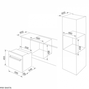 Lò nướng kết hợp vi sóng Malloca MW-944TA