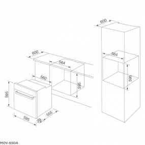 Lò nướng Malloca MOV-65DA Kính Trắng