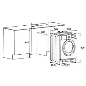 Máy giặt âm tủ 8kg Hafele HW-B60A 538.91.080 Máy giặt âm tủ 8kg Hafele HW-B60A 538.91.080