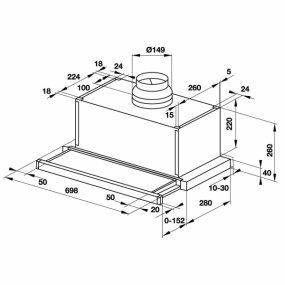 Máy hút mùi âm tủ Hafele HH-SG70A 533.89.021 Máy hút mùi âm tủ Hafele HH-SG70A 533.89.021