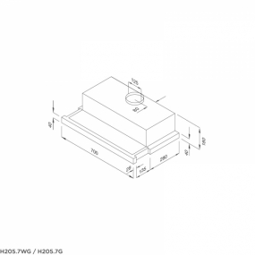 Máy hút mùi âm tủ Malloca H205.7-G