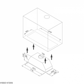 Máy hút mùi âm tủ Malloca VISSO-K7205 Máy hút mùi âm tủ Malloca VISSO-K7205