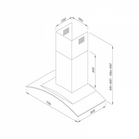 Máy hút mùi áp tường Malloca Gama K3155.7