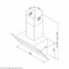 Máy hút mùi áp tường Malloca KITE BLACK-K200B