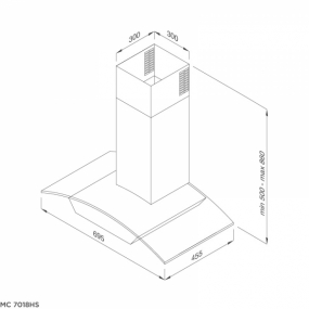Máy hút mùi áp tường Malloca MC 7018HS