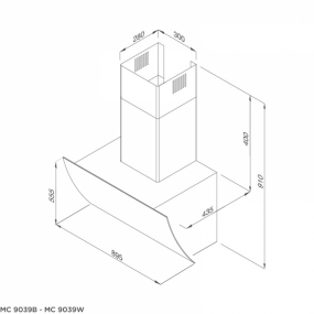 Máy hút mùi áp tường Malloca MC 9039B