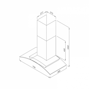 Máy hút mùi áp tường Malloca MC 9078-700
