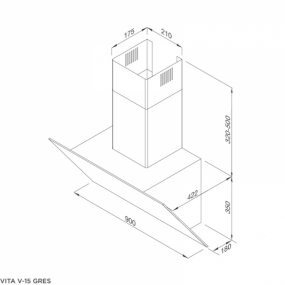 Máy hút mùi áp tường Malloca VITA V-15 GRES