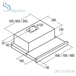 Máy hút mùi Cata TF 2003 DURALUM 600