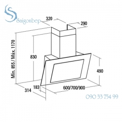 Máy hút mùi Cata Thalassa 900 BK Máy hút mùi Cata Thalassa 900 BK