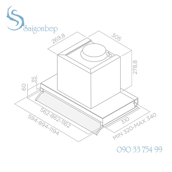 Máy hút mùi ELICA Boxin LX IX 90