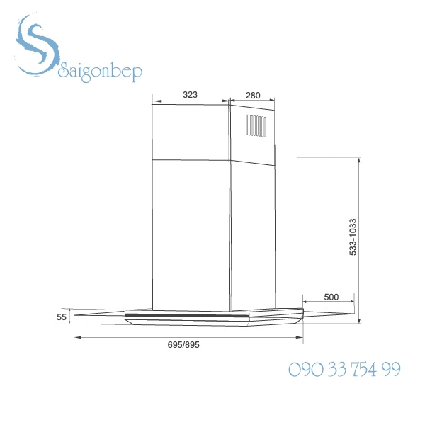 Máy hút mùi EUROSUN EH-70AF87