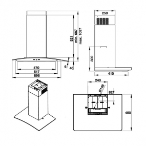 Máy hút mùi gắn tường Hafele HH-WG90B 539.81.185 Máy hút mùi gắn tường Hafele HH-WG90B 539.81.185