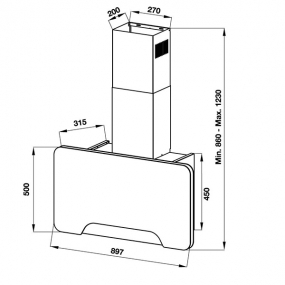 Máy hút mùi gắn tường Hafele HH-WVGS90A 533.80.203 Máy hút mùi gắn tường Hafele HH-WVGS90A 533.80.203