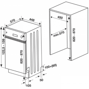 Máy rửa chén âm bán phần Hafele HDW-HI45A 533.23.275 Máy rửa chén âm bán phần Hafele HDW-HI45A 533.23.275