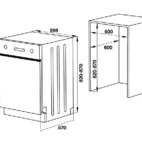 Máy rửa chén âm bán phần Hafele HDW-HI60C 533.23.120