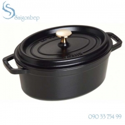 Nồi gang Staub Black Oval 27 - 1102725 Nồi gang Staub Black Oval 27 - 1102725