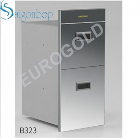 Thùng gạo mặt gương màu bạc 2 tầng Eurogold B323