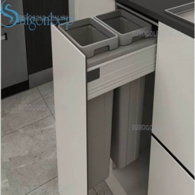 Thùng rác âm tủ ray giảm chấn cao cấp Eurogold BA400 Thùng rác âm tủ ray giảm chấn cao cấp Eurogold BA400