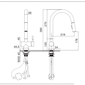 Vòi rửa bát Kluger KLF0008SS