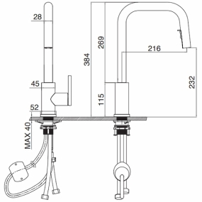Vòi rửa bát Kluger KLF0015C