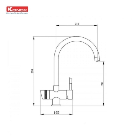 Vòi rửa bát Konox ba đường nước Trim-Water Chrome