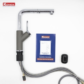 Vòi rửa bát Konox dây rút Artan Grey Vòi rửa bát Konox dây rút Artan Grey